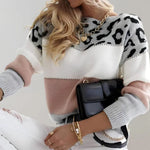 Diane | Leopard Accent Knit Sweater
