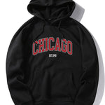 Chicago Letter Print Hoodie & Jogger Pants