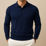 Men’s Soft Knit Long-Sleeve Polo Shirt