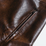Men's Vintage Distressed Zipper PU Leather Jacket