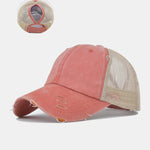 Vintage Distressed Mesh Ponytail Baseball Cap