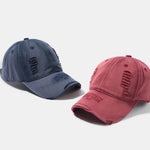 Solid Color New York Embroidery Cotton Washed Distressed Baseball Cap