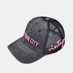 New York Embroidery Mesh Cotton Baseball Cap