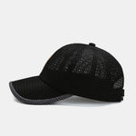 Solid Color Patch Hollow Mesh Nylon Baseball Cap