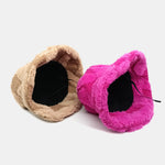 Contrast Color Stitching Plush Warm Bucket Hat