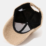 Embroidered Letter Pattern Plush Baseball Cap