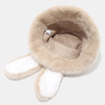 Plush Bucket Hat With Rabbit Ear Design
