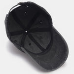 Skull Print Washed Distressed Baseball Cap