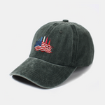 Patriotic USA Jet Flyover Print Washed Baseball Cap