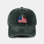 Patriotic USA Jet Flyover Print Washed Baseball Cap