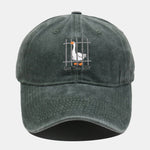 Funny Silly Goose Embroidered Washed Baseball Cap