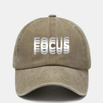 Focus Print Gradient Effect Washed Adjustable Baseball Cap