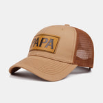 PAPA Faux Leather Label Baseball Cap