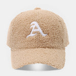 Embroidered Letter Pattern Plush Baseball Cap