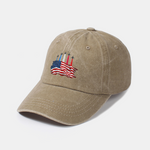 Patriotic USA Jet Flyover Print Washed Baseball Cap