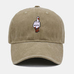 Rude Duck Embroidery Washed Baseball Cap