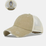 Vintage Distressed Mesh Ponytail Baseball Cap