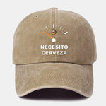 Need Beer Print Washed Baseball Cap