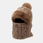 Winter Warm Thickened Full Coverage Fleece-Lined Balaclava Hat With Ear Flap Face Mask