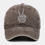 Skull Embroidery Pattern Vintage Distressed Washable Baseball Cap