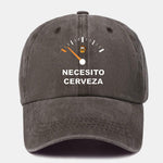 Need Beer Print Washed Baseball Cap