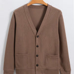 Ribbed Knit Cardigan With Pockets