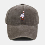 Rude Duck Embroidery Washed Baseball Cap