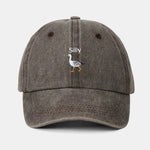 Silly Goose Embroidered Pattern Washed Baseball Cap