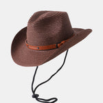 Western Cowboy Style Sun Visor Breathable Straw Hat