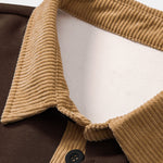 Relax Fit Milano Print Contrast Corduroy Polo Collar Sweatshirt