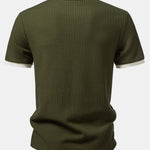 Contrast Waffle T-Shirt With Pocket