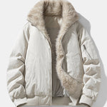 Oversize Faux Fur Collar Bomber Jacket