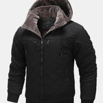 Faux Fur Lined Hooded Quilted Coat