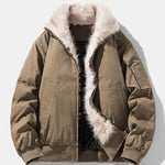Oversize Faux Fur Collar Bomber Jacket