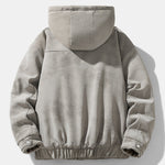 Relax Fit Suede Teddy Zipper Reversible Hooded Coat