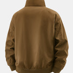 Teddy Lined Zip Up Chino Bomber Jacket