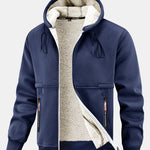 Teddy Lined Zipper Pocket Hoodie