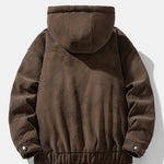 Relax Fit Suede Teddy Zipper Reversible Hooded Coat