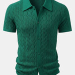 Twisted Jacquard Knit Shirt & Slim Fit Tapered Trousers