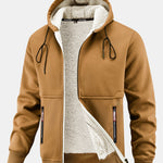 Teddy Lined Zipper Pocket Hoodie