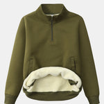 Teddy Lined Quarter Zip Sweatshirt