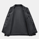 PU Leather Stand Collar Jacket