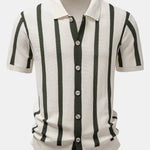 Stripe Button Up Knit Shirt