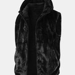 Faux Fur Zip-Up Hooded Vest