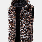 Faux Fur Leopard Hooded Vest