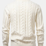 Heavyweight Twist Jacquard Crew Neck Sweater