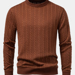 Stripe Jacquard Crew Neck Sweater