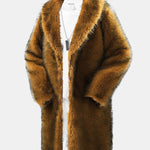 Faux Fur Shawl Collar Overcoat