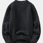 Geometric Jacquard Crew Neck Sweater