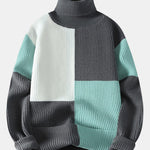 Color Block Turtle Neck Sweater